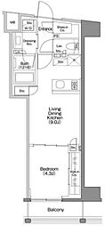 ザ・パークハビオSOHO代々木公園 1LDKの間取図画像