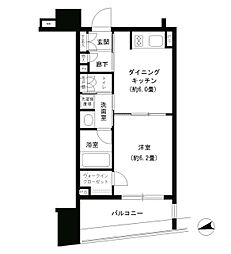 パークキューブ浅草田原町 306 3階1DKの間取り