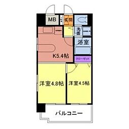 イトーピア天神東 2Kの間取図画像