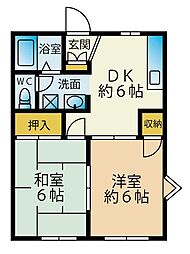 りばぶるCO-WA3 2DKの間取図画像