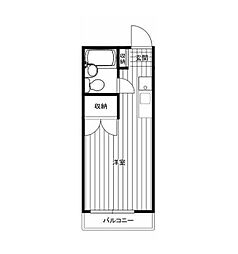 パークハイツ中島2 ワンルームの間取図画像