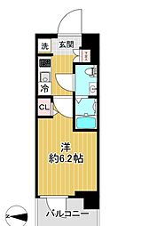 ＳＨＯＫＥＮ Ｒｅｓｉｄｅｎｃｅ亀有 13階1Kの間取り
