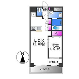 JR片町線(学研都市線) 鴻池新田駅 徒歩2分の賃貸マンション 5階1LDKの間取り