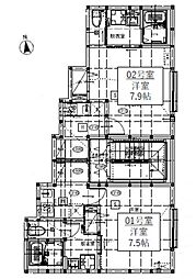 (仮称)海老名新築AP 1Kの間取図画像