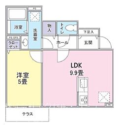 Bel Cane 1LDKの間取図画像