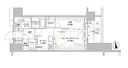 パークスフイア牛込神楽坂 1LDKの間取図画像