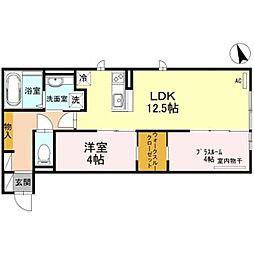 エビスアパートメント 1SLDKの間取図画像