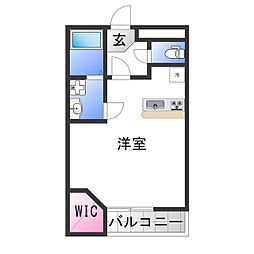 レオパレスウォームコーポ深阪 ワンルームの間取図画像