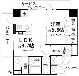 ハルグラン若葉台 1LDKの間取図画像