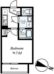 GRADUS鶴ヶ島 2階1Kの間取り