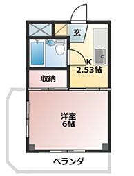 S-Yビル2 1Kの間取図画像