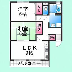 パークハイムC 2LDKの間取図画像