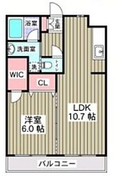 アルジェノン 1LDKの間取図画像