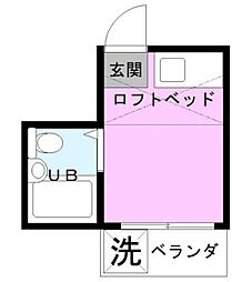 アベニューひるみ ワンルームの間取図画像