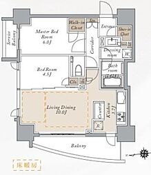 PRIMALCITY神楽坂 2LDKの間取図画像