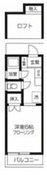楽風ハイツ 1Kの間取図画像