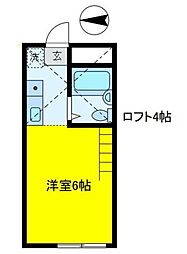 エジャンスTK ワンルームの間取図画像