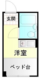 ウエストインパート10 ワンルームの間取図画像