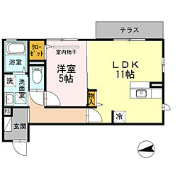 フレア 1LDKの間取図画像