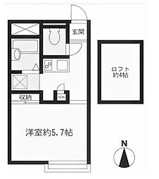 Blue Garden 1階1Kの間取り
