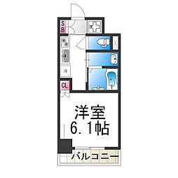 MAXIV大阪堺 1Kの間取図画像