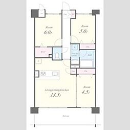 カビサ千里中央 3LDKの間取図画像