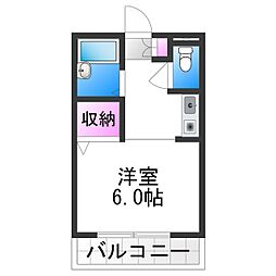 シャルマン昭和町 1Kの間取図画像