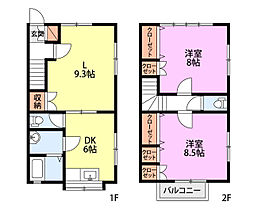 アトラクティブシェルター 3DKの間取図画像