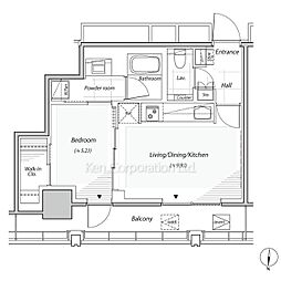 リビオレジデンス西麻布 1LDKの間取図画像