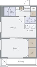ADX本蓮沼 1DKの間取図画像
