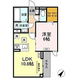 セレスティア南田中 1LDKの間取図画像