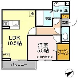 グランディオ西船 1LDKの間取図画像