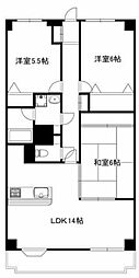 キャッスル北の台 3LDKの間取図画像