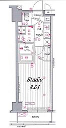 ガーラ・ヒルズ赤坂 1Kの間取図画像