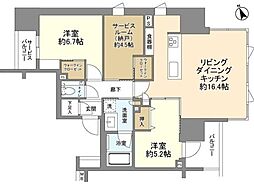 クリオ浅草橋ザ・グラン 2SLDKの間取図画像