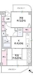 やまぎしクオリティ 2DKの間取図画像