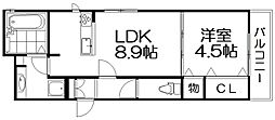 メゾンフォンリジェル 1LDKの間取図画像