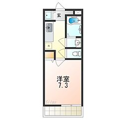 フローラ大津池 1Kの間取図画像
