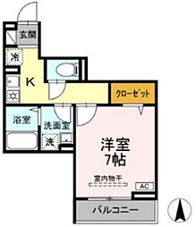 ネオアイリス大森 1Kの間取図画像