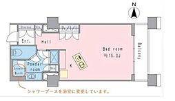 シティフロントタワー 6階ワンルームの間取り