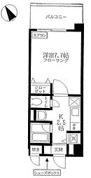 イストアール 1Kの間取図画像