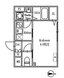 GRANPASEO明大前IV 1Kの間取図画像