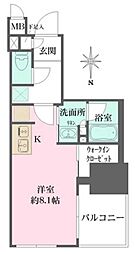 ルフォンプログレ元浅草マークス ワンルームの間取図画像