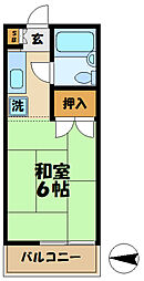 コーポ有賀 1Kの間取図画像