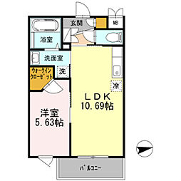 ナチュール浜田山 1LDKの間取図画像
