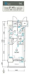 ガリシア浜松町 1Kの間取図画像