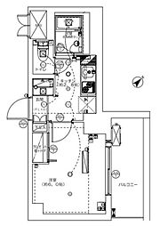 ミリアレジデンス赤坂 1Kの間取図画像