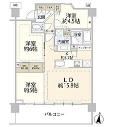 パークシティー高田馬場 3LDKの間取図画像
