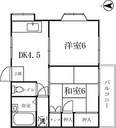 シャルマン8 2DKの間取図画像