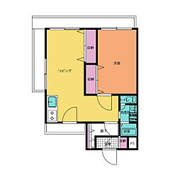 パークハイム住之江 1LDKの間取図画像